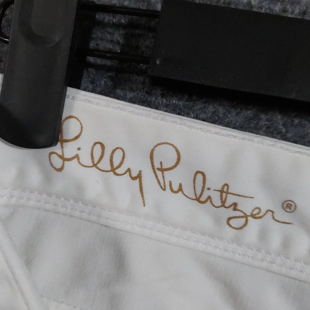 Lilly Pulitzer Pants Womens 10 White Worth Skinny Denim Jegging Stretch‎ Slim